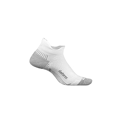 Feetures Plantar Fasciitis Relief Light Cushion No Show Tab No Show Socks Shoes White