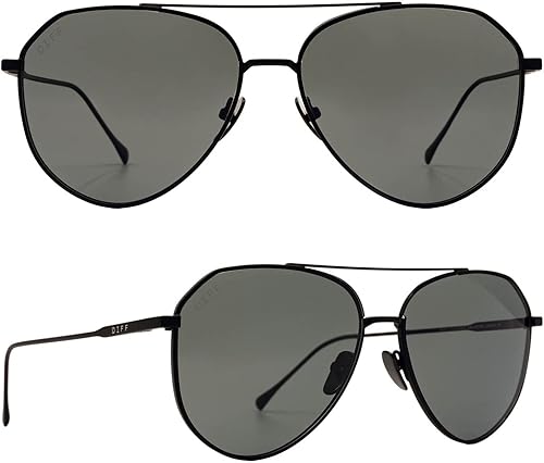 DIFF Eyewear Dash Designer Aviator Sunglasses for Men and Women 100 UVAUVB Protection