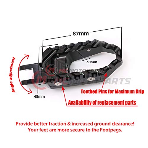 Mc Motoparts Black Front Wide Touring Foot Pegs Compatible With Cbr600Rr 03-17 Cbr1000Rr 04-07 Fireblade 08-15 Cbr1100Xx #TOP5