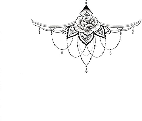 Tatuaje negro bajo el pecho 2021 pegatinas temporales de tatuaje en el pecho cintura impermeable cuerpo pegatinas temporales pegatinas arte tatuaje