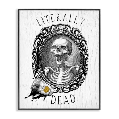 Skeleton Coffee Halloween Humor, 11 x 14 Inch Framed Giclée Print