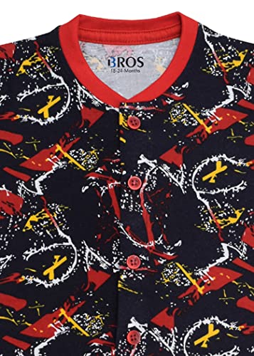 Image of 3BROS BodySuit /Dress for Boys /Girls Full Pajama & Casual Full Sleeves Night Suit Top Combo Kids Set