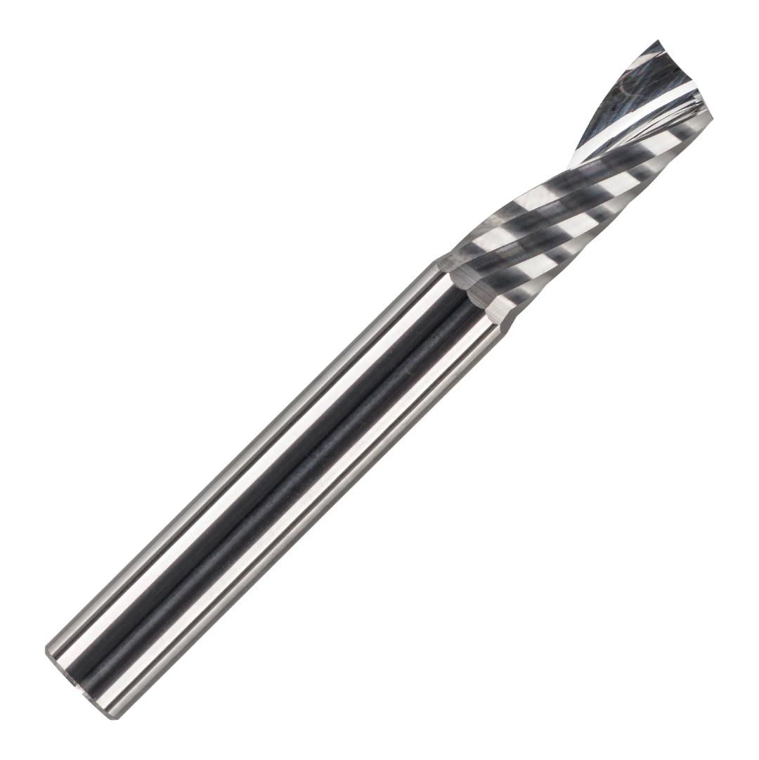 Rennie Tools - 4mm Cutting Diameter x 17mm Flute x 4mm Shank Single Flute (O Flute) Solid Carbide Up Cut Spiral Router Cutter Bit For ACM Aluminum Acrylic PVC MDF Plastic Endmill/End Mill โ image 1