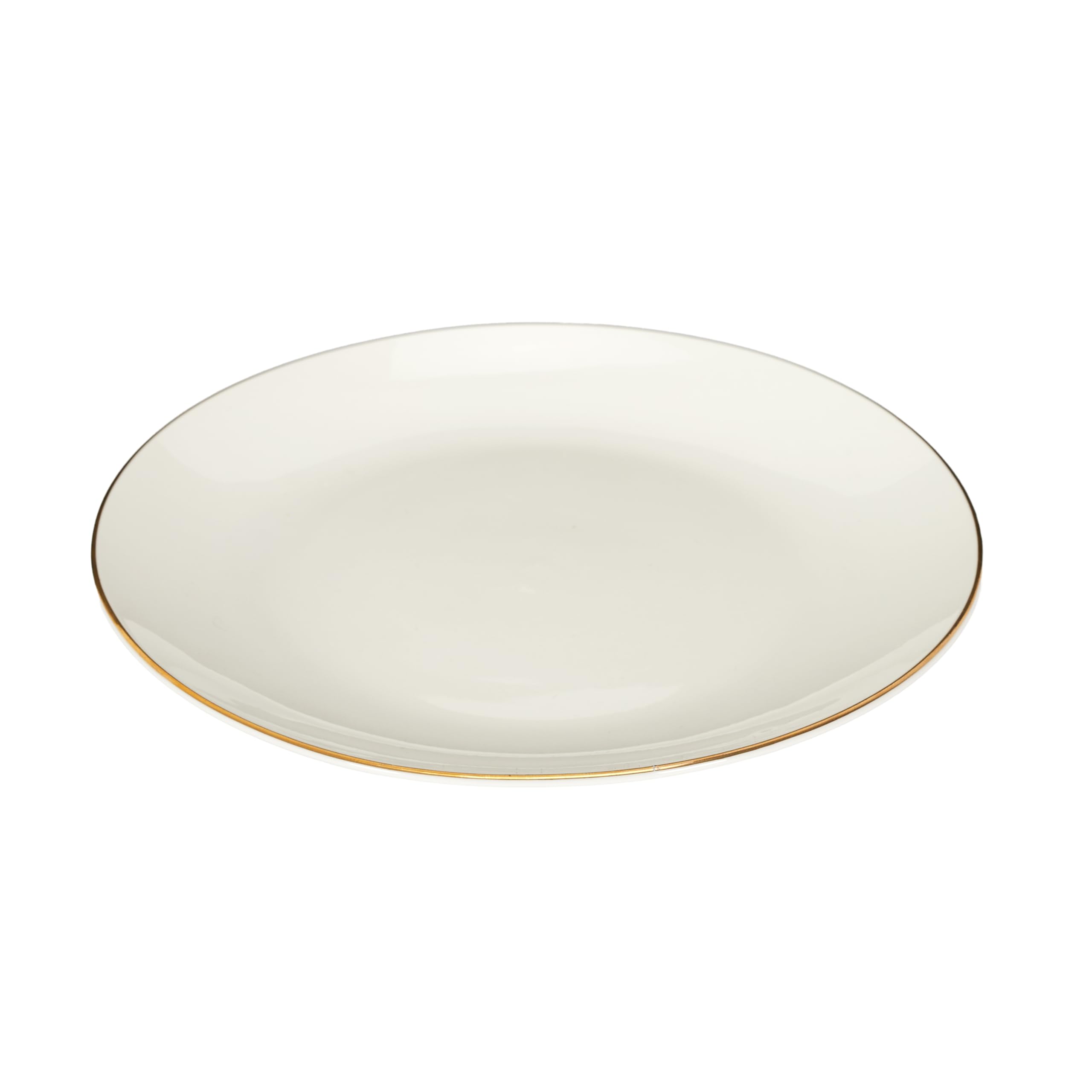 Service à Dessert 13 Pièces - Porcelaine Blanche Décor Fils Or - Occasion
