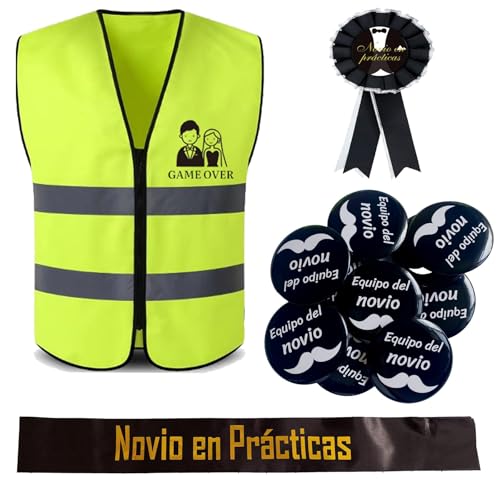 jenich 13 unidades Set despedida de solteiro decoração acessórios despedida de solteiro banda noivo em prática insígnia namorado broche equipamento de noivo óculos para namorado Groom to Be