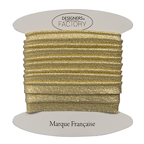 designers-factory Sewing Edging: Lot of 2 Lurex edgings (1 Gold and 1 Silver) 5 metres Each - Lurex Edging - Image 2
