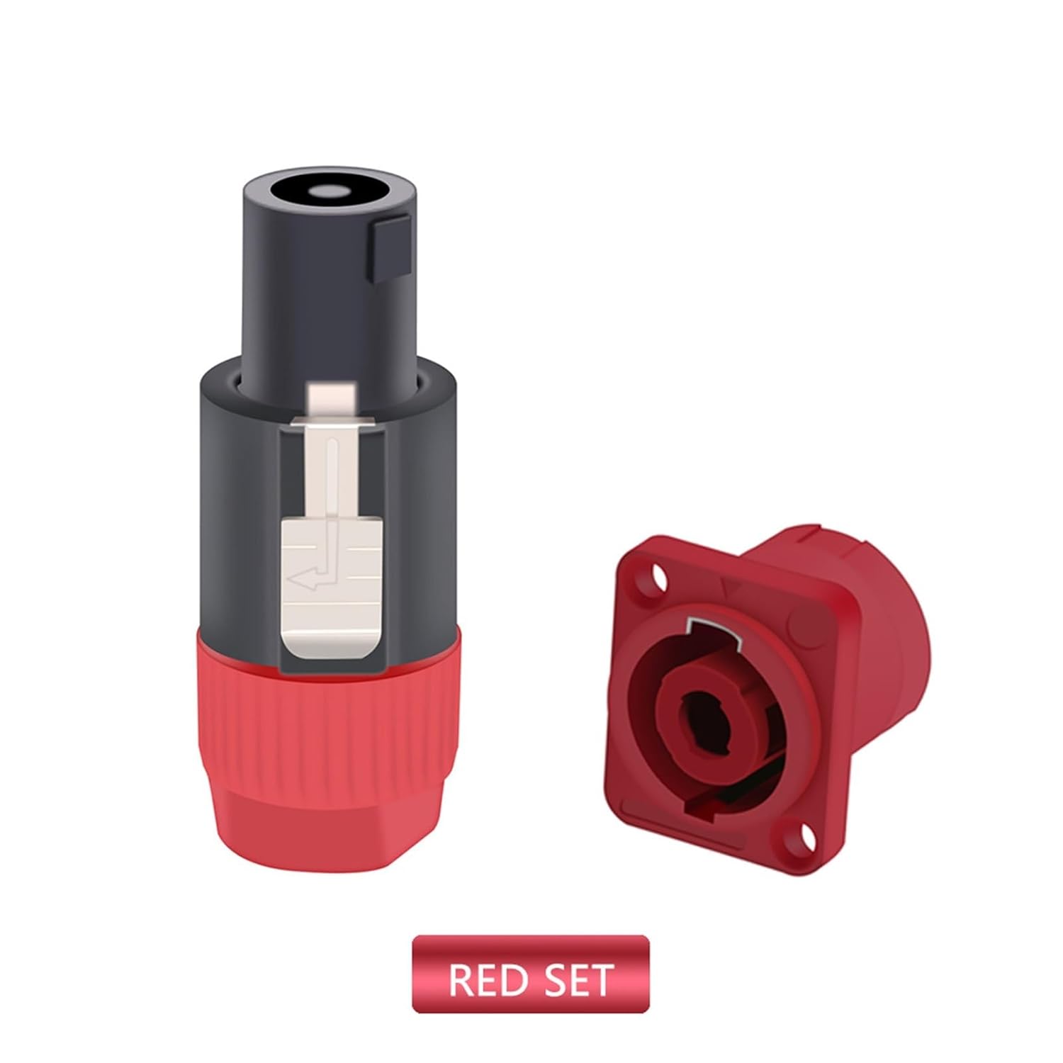 5Sets 4 Pin NL4FC Speaker Power Amplifier Male Plug+Female Panel Mount Professional AC Power Plug Jack Socket Connector(5xM 5xF-Blue)