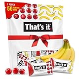 That’s It. Fun Size Mini Fruit Bars Variety Pack(50 Pieces, 10g Each) With Apples + Bananas, Apples + Cranberries, Non-GMO, Paleo and Kosher Friendly, Gluten Free Breakfast Snacks