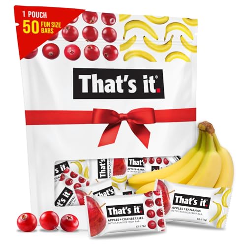 That’s it. Fun Size Fruit Bars Variety Pack (50 Pieces, 10g Each), Non-GMO, Kosher, Gluten Free, Breakfast Snacks, Allergy Friendly (Cranberry-Banana)