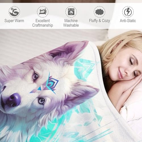 Couverture loup douce et moelleuse couverture flannel polaire quatre saisons - 4