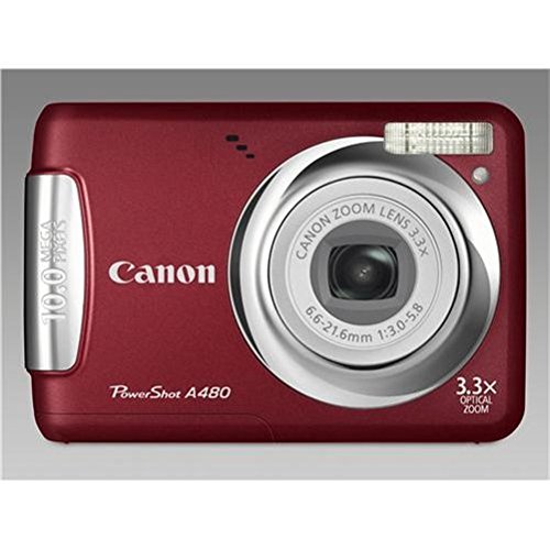 Canon PowerShot A480 レッド Canon PowerShot A480 Digitalkamera (10 MP, 3-fach opt. Zoom, 6,4cm