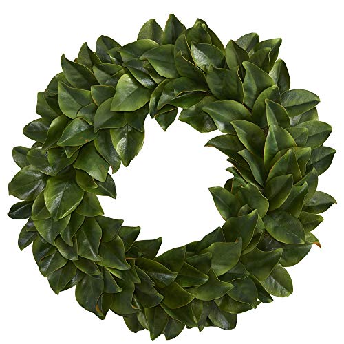 Nearly Natural 30in. Magnolia Artificial Wreath