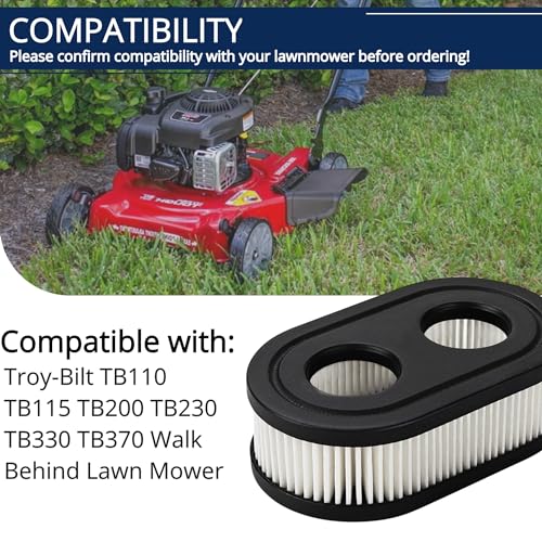 Troy-Bilt TB110-370 Oval Air Filter with Spark Plug for Walk-Behind Lawn Mowers : Garden & Outdoor