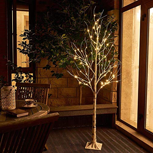 Pack Of 2, Eambrite 5Ft 6Ft White Birch Tree Set Christmas Tree Combo Kit Perfect For Home Decor Holiday Party Wedding #TOP7