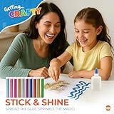 SOL Glitter Art Crafting Bundle with 10x Colourful Glitter Tubes, 1x PVA Glue & 10x Glue Spreaders - Kids Crafting, Scrapbooking, Card Poster Making, Christmas Decorations Craft Set Kids Adults - Image 5