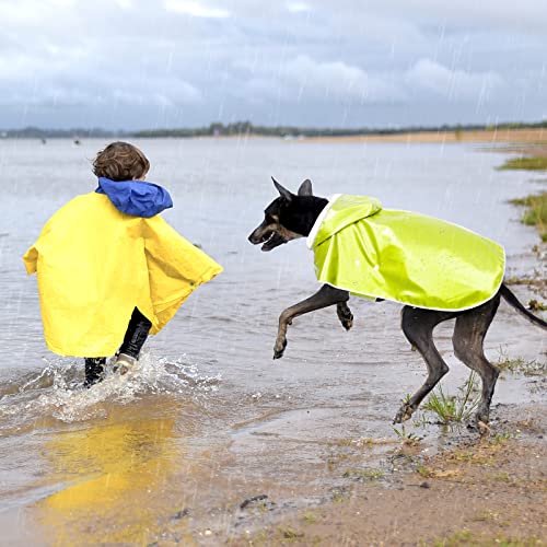 Weesiber Dog Raincoat Waterproof, Reflective Dog Rain Jacket Coat With Transparent Brim Hood, Adjustable Lightweight Puppy Poncho Slicker(Small, Fluorescent Green) #TOP5