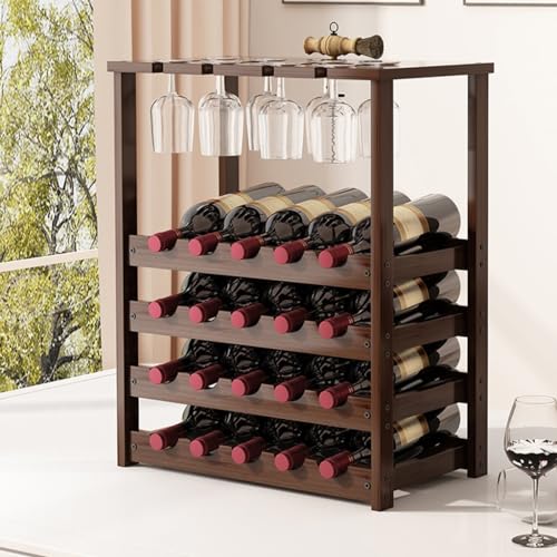 Soporte para botellas de vino de madera, 16 botellas miniatura 2