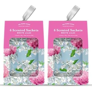 12 Packs White Lilac Scented Sachets for Drawers, Closet and Shoes, Home Deodorizer Air Freshener Fragrance Sachets
