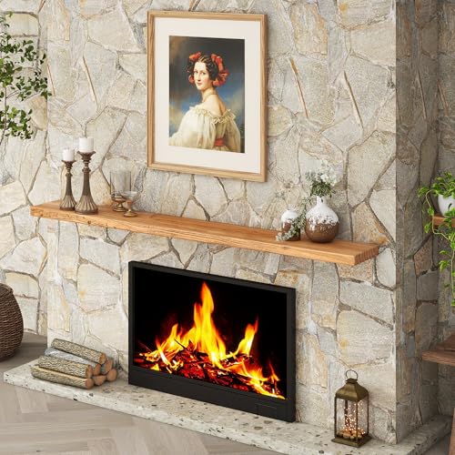 Fun Memories 72 Inch Floating Shelves for Wall, Rustic Solid Elm Wood Shelves for Home Decor, 8 Inch Deep Floating Shelf Wall-Mounted, Heavy-Duty Storage Shelf for Living Room, Bedroom, Kitchen by Fun Memories - Image 3