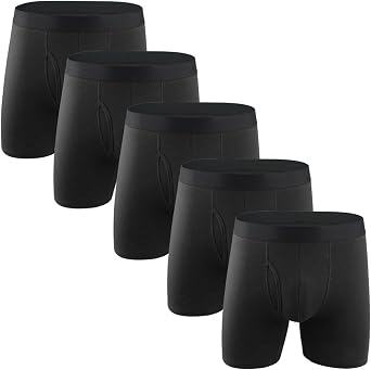 Mens Boxer Briefs, Soft and Breathable Cotton Boxer for Men with Fly Underwear