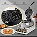 Dyna-Living Belgian Waffle Maker Commercial Intelligent Round Waffle Maker Rotating 180° Nonstick Flip Waffle Iron Machine Professional Commercial Waffle Maker for Restaurant 110V 1200W