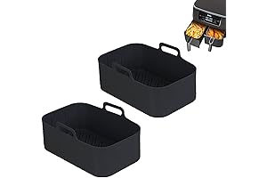 2Pcs Air Fryer Basket Liner Accessories for Ninja Foodi DZ201 Dual Zone...