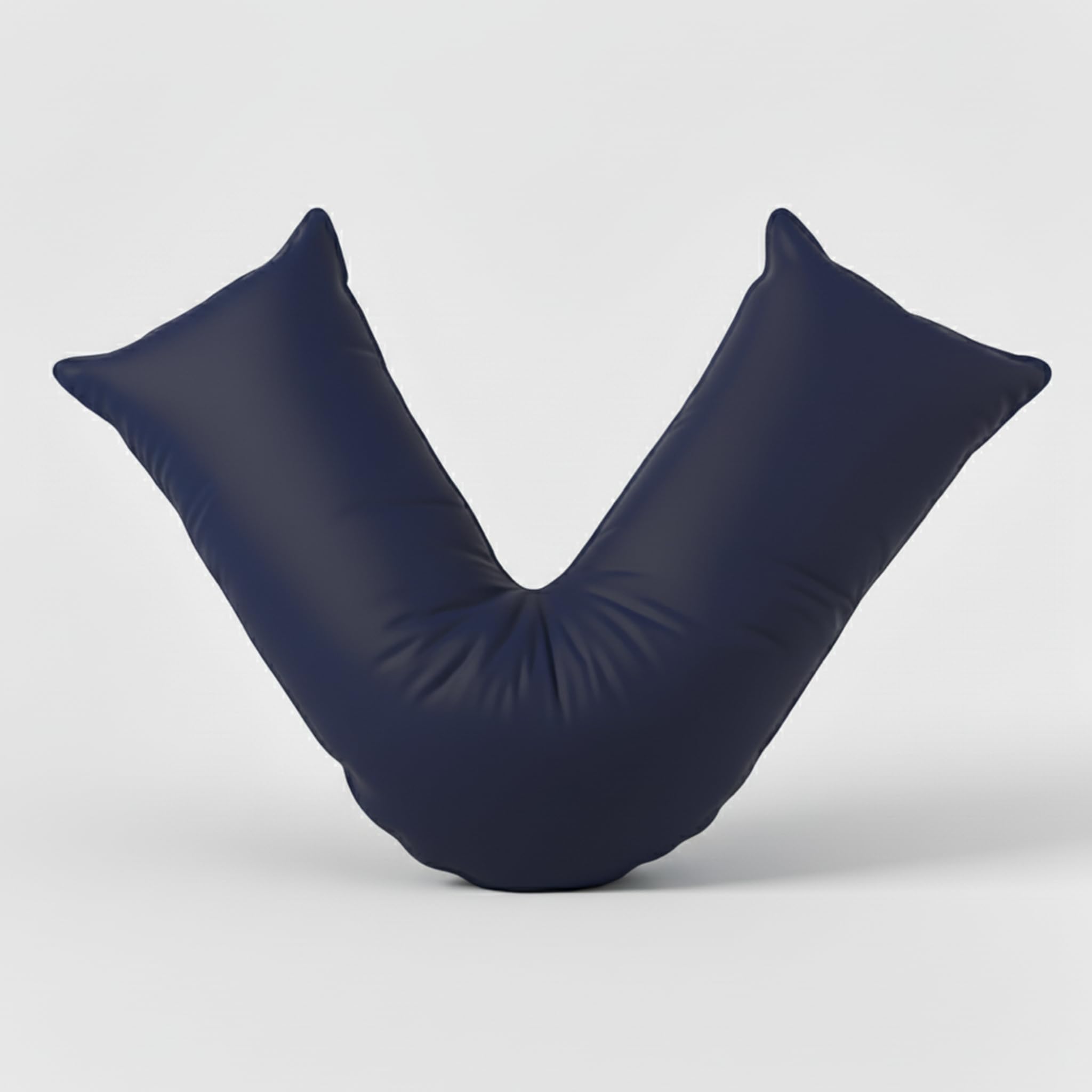adsin V Shaped Pillow Case Plain Cover Orthopaedic Support Nursing Maternity Back And Neck Cotton Blend Navy Case Only