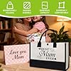 Personalised Canvas Tote Bag for Women Reusable Shopping Bag Large Cotton Canvas Shopper Stylish Beach Tote with Zipper Inner Pocket, Durable Everyday Bag for Mum on Mother's Day, Birthday, Wedding #2
