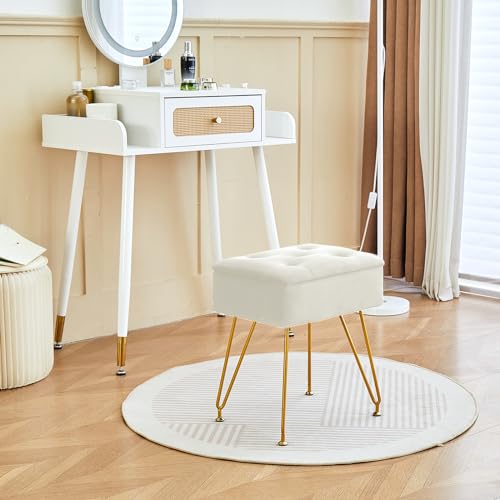 Vanitystoolchairwithstoragesquarevelvetmakeupvanitychairwithmetallegsadjustablegoldfeetfliptopottomanfootrestwithsoftpaddedseatforbedroomlivingroom Urban Country Home Decor Vanity stool chair with storage square velvet makeup vanity chair with metal legs adjustable gold feet flip top ottoman foot rest with soft padded seat for bedroom living room urban country home decor