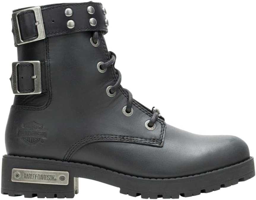 Harley-Davidson Footwear Womens Parklyn 6 Inch Motorcycle Casual Boots Ankle Low Heel 1-2" - Black