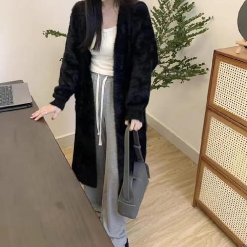 MOLERFO Long Fuzzy Cardigan Hooded Soft Cozy Trendy Oversized Open Front Mohair Sweaters Women Coquette Loungewear2