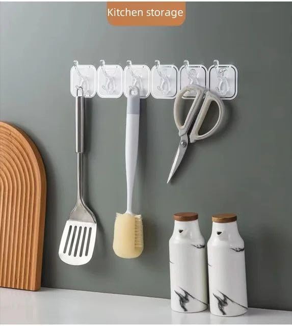 Image of ABS Plastic Multifunctional Decorative Hooks, AMEE Door Hanger, 2 | Key Holder, Wall Mounted Adhesive, Coat Hanger, Hat Rack, Sundries Organizer