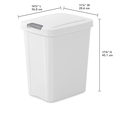 Miniatura 4 de Sterilite 10439004 Papelera de plástico negro TouchTop de 7.5 galones