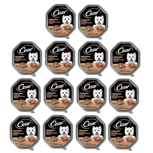 Produktbild von Cesar Landragout Nassfutter für ausgewachsene Hunde mit Truthahn, Rind und Kräutern - 14 x 150 g