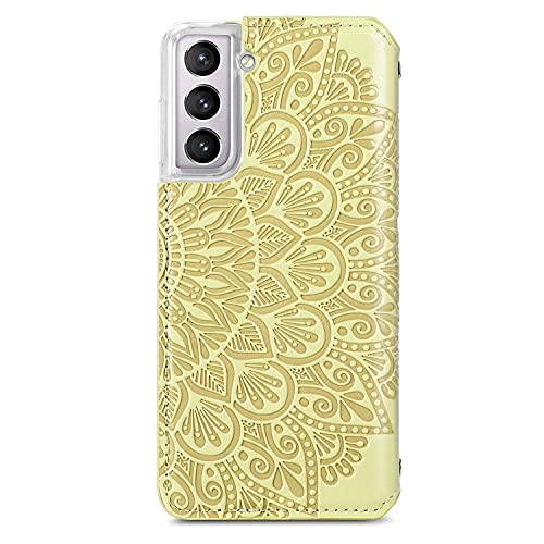 Coque Samsung S21 Plus antichoc mandala jaune König - 3