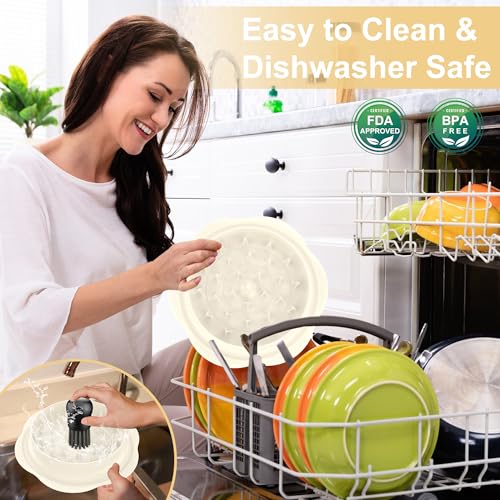 Image of Chicken Shredder Tool Twist Large Chicken Breast Shredder with Brush&Fork, Visible Meat Shredder Machine, Strong Anti-Slip Strip, Ergonomic Handle, BPA Free, Suitable for Pork Beef Chicken (White)