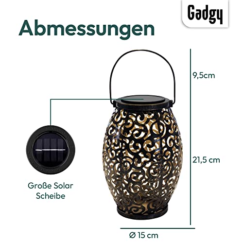 Gadgy Orientalische Solarlampen 2er Set – Marokkanische Laternen für Außen – Wasserdichte LED Solarleuchten für Garten, Terrasse & Balkon – Dekorative Gartenbeleuchtung