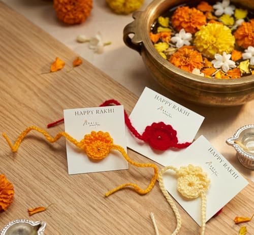 Image of Handmade Crochet Rakhis for Brothers - 100% Pure Cotton /Wool
