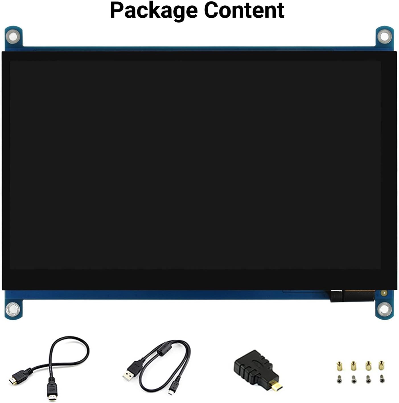 Waveshare 7inch QLED Quantum Dot Display Capacitive Touch Screen 1024×600 G+G Toughened Glass Panel Support Raspberry Pi 5/4B/3B/Zero/Zero W/Zero 2W/Pico/Pico W/Pico WH, Jetson Nano/PC/Game Console