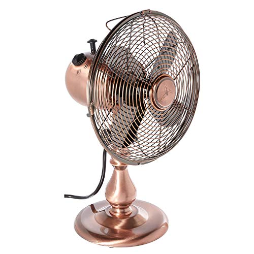 Tragbare Persönlicher Fan, Oszillierende Tischventilator 3 Speed ​​Luftumwälzer Fan, 10, Gebürstetes Kupfer
