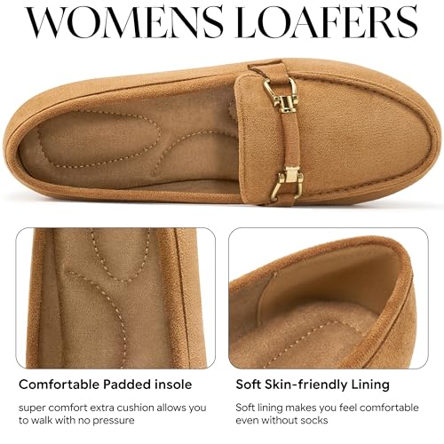 Image of HARENCE Loafers for Women Comfortable Slip On Business Work Flats Shoes Casual Driving Moccasins Penny Loafer