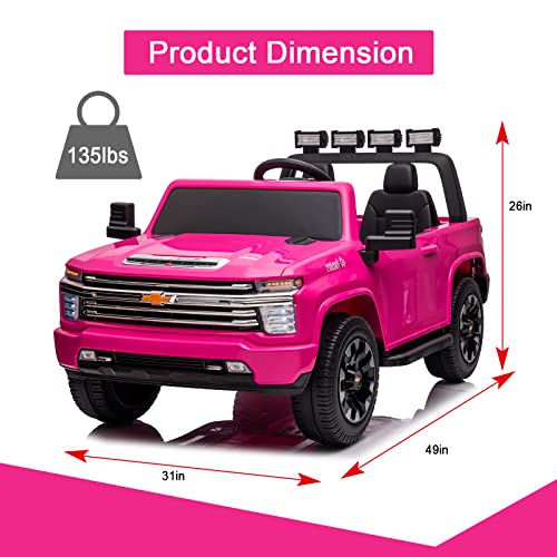 Image of 24V Ride on Toys for Kids Chevrolet Silverado 2 Seater Ride on Car for Kids