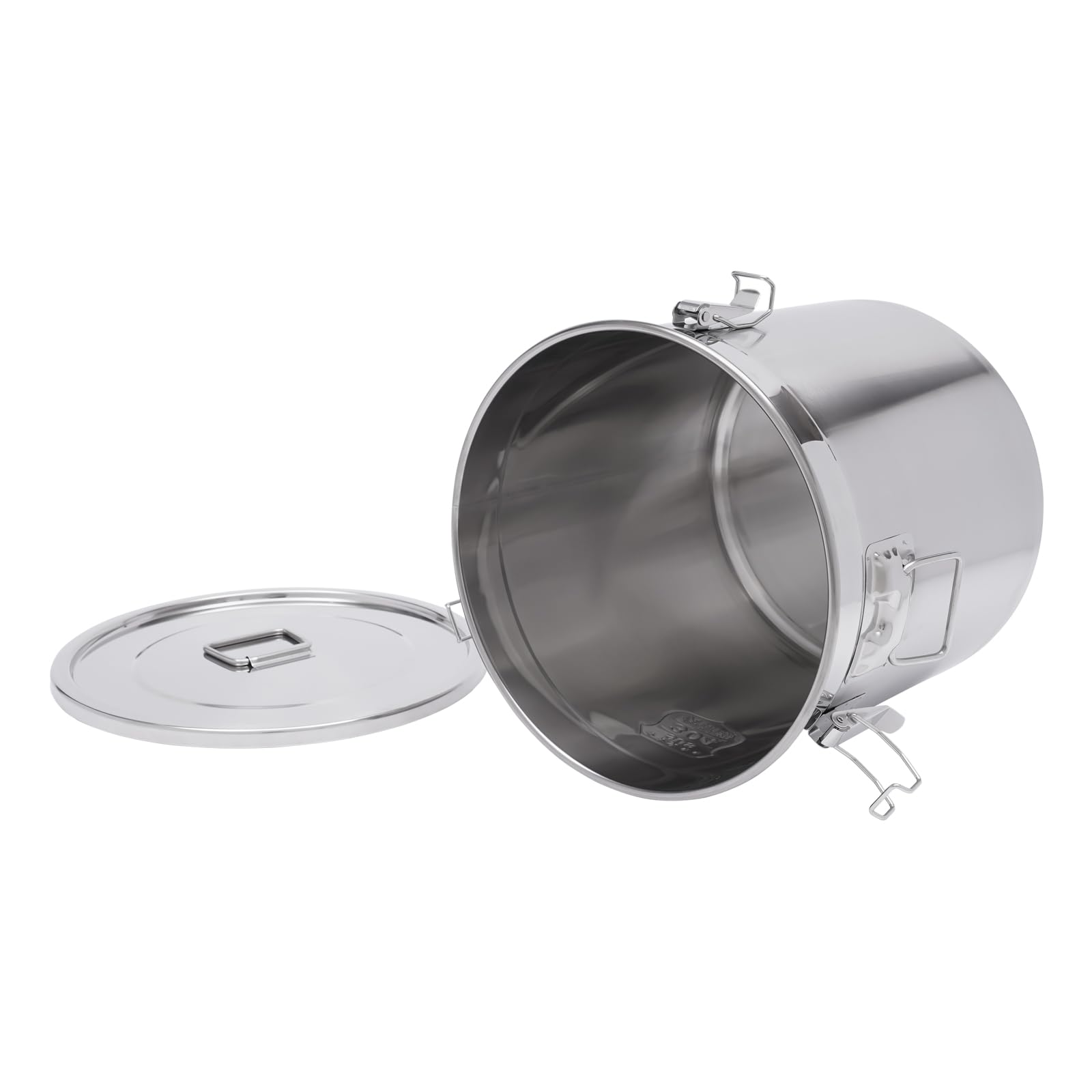 Recipiente hermético de acero inoxidable, 6 L, 21 L, 33 L, 48 L, hermético, para alimentos, cilindro para harina, recipiente hermético con tapa (33 L)