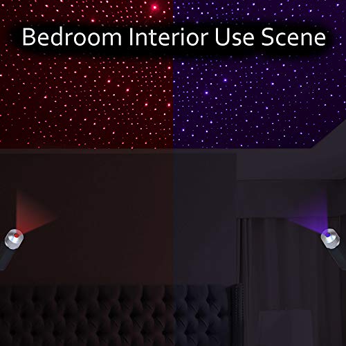 Aevdor Usb Star Night Light, 2 Packs, Romantic Car Roof Lights, Adjustable Usb Night Light For Bedroom, Car, Party, Ceiling And More - Plug And Play (1 Red & 1 Violet Blue) #TOP5