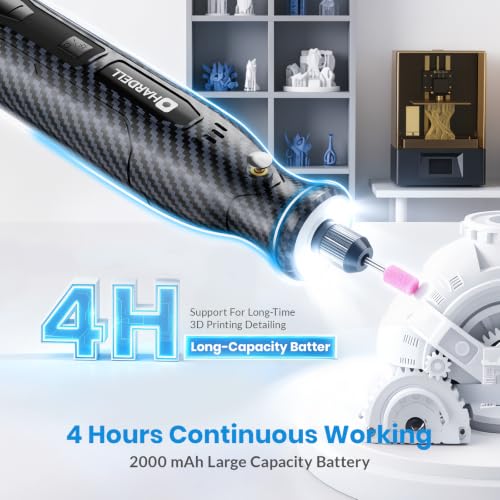 Image of HARDELL Mini Cordless Rotary Tool for 3D Printer Sanding with 360 LED Light