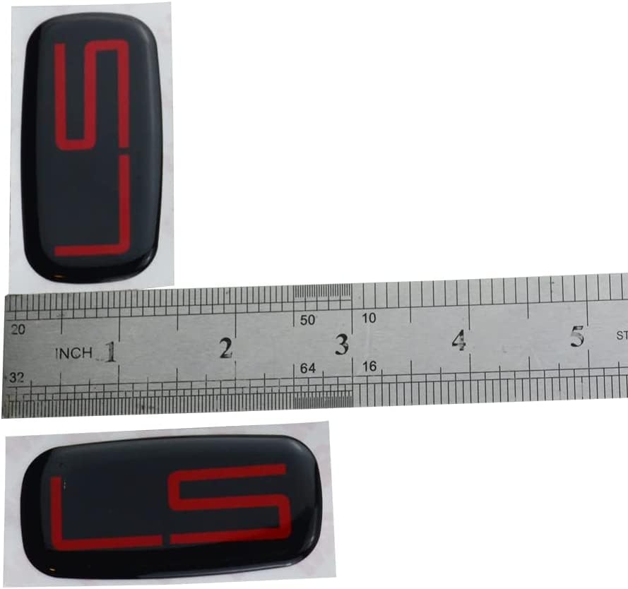 Image of Pair Set LS Cab Emblems 3D Badge Logo Nameplate Sticker Roof Pillar Replacement for LS 15036135 Pickup Truck SUV (Red)