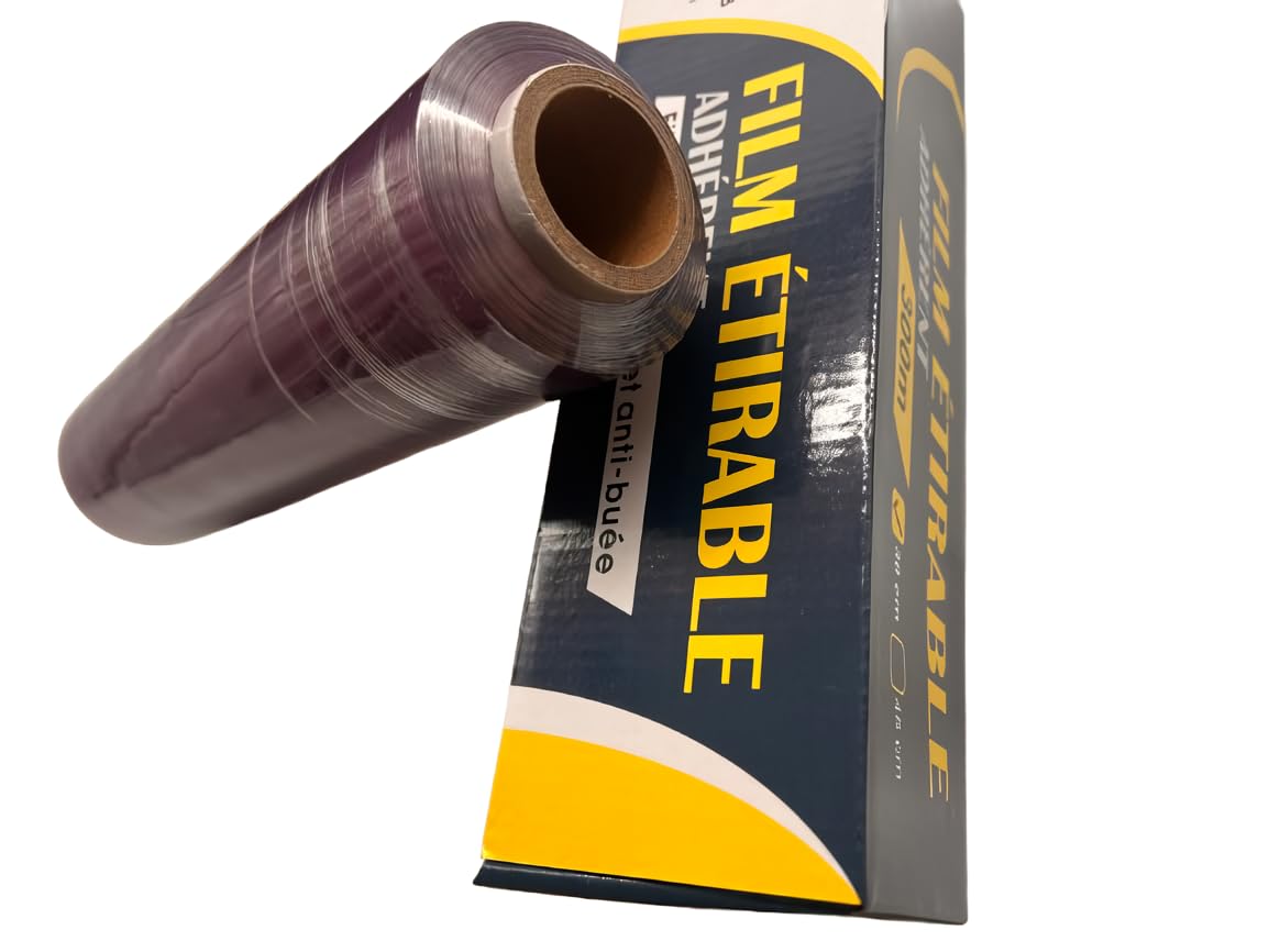 Film Alimentaire Etirable Professionnel 30 cm x 300 m – PVC Transparent Facile à Utiliser, Idéal Pour Conservation des Aliments