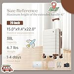 Carry on Luggage Suitcase, 22x14x9 Airline Approved 20 Inch Hardside Carry-on Luggage with Spinner Wheels, Hard Shell Luggage with TSA Lock, Hard Case Small Travel Suitcase (White, 20-Inch) - Image 5