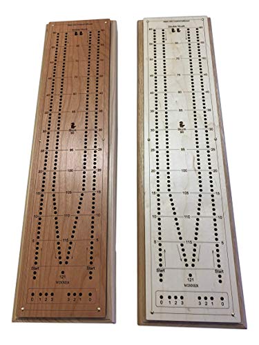 Creative Crafthouse Cribbage Board Tournament in Premium Cherry or Maple Includes Pegs