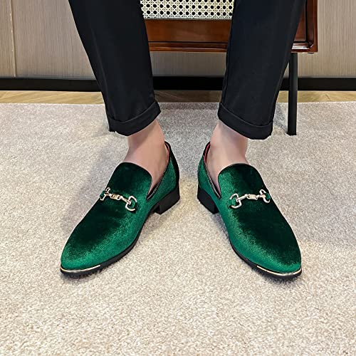 Image of FLQL Men's Luxury Penny Loafer Slip-On Velvet Shoes Party Dancing Shoes Suede Wedding Shoes Plus Size 7-13